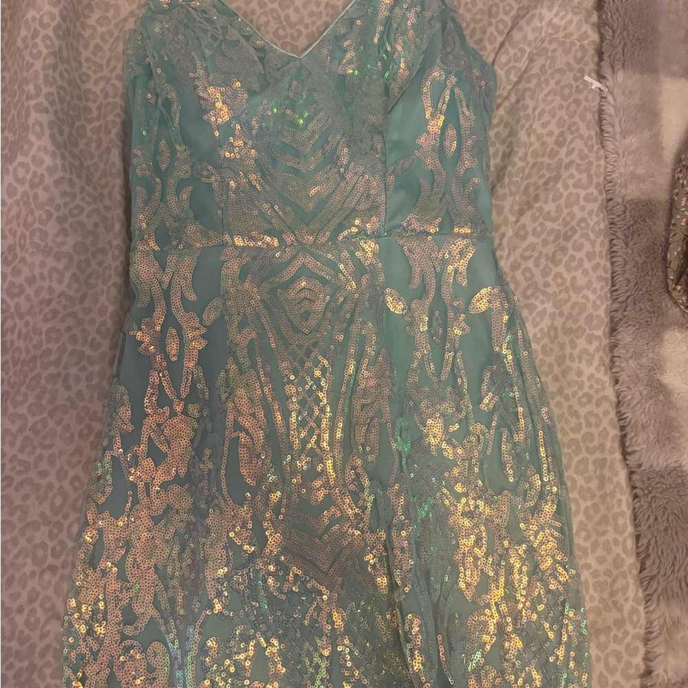 Dillards green mini dress